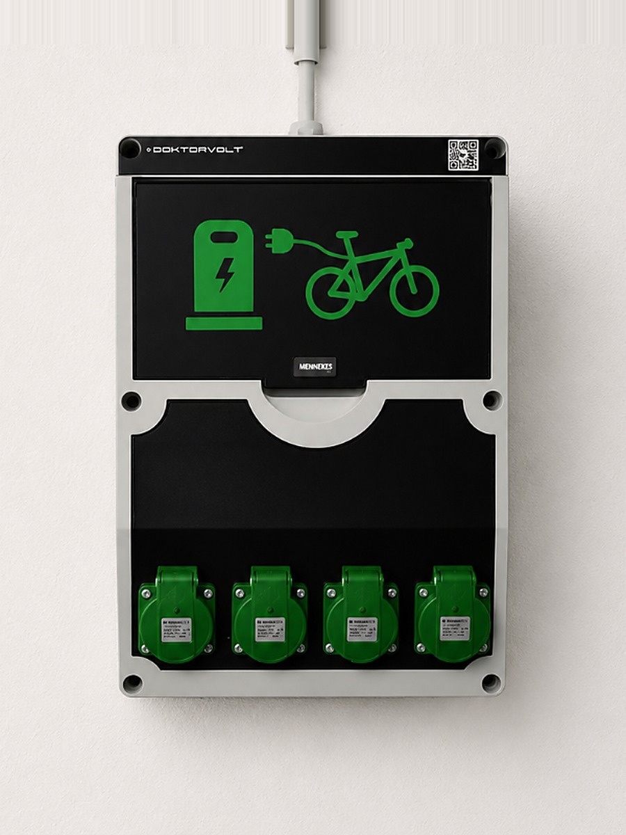 Neue E-Bike-Ladestation mit vier Ladepunkten in der Bike-Garage